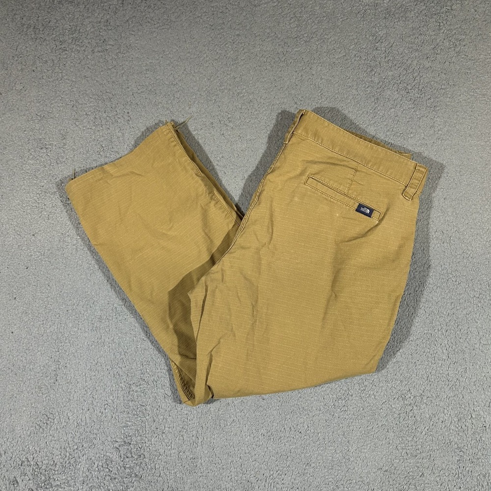 The North Face Pants Men's 38 Brown Ripstop Straight Leg Chino Outdoors #3992
